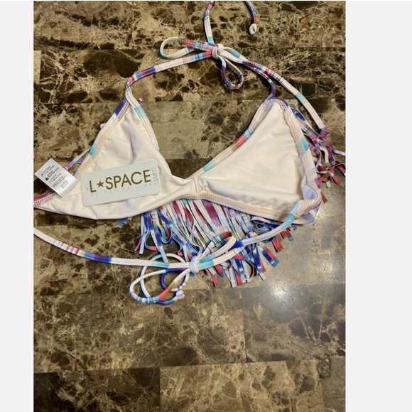 NWT $82 L Space Audrey Fringe Estella Mirage Bikini Top Size S - Picture 5 of 8